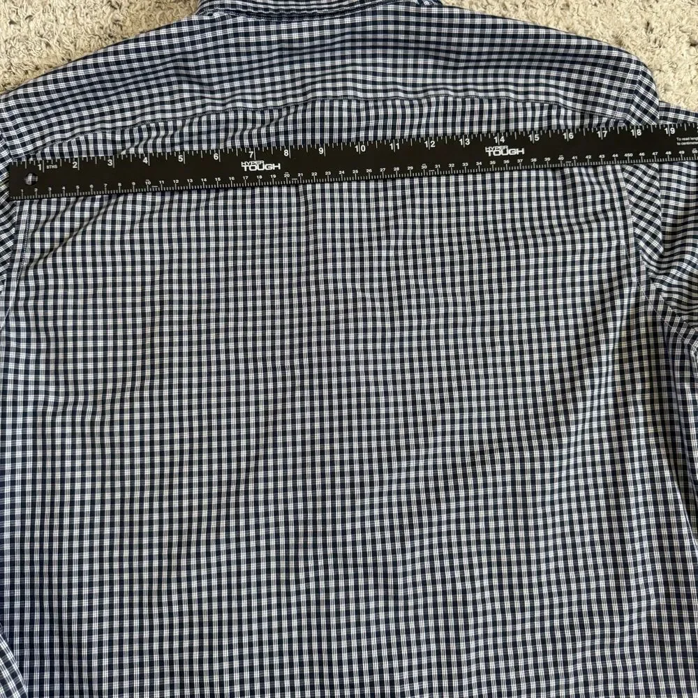 Banana Republic Non-Iron Tailored Slim Fit Shirt Men’s M Blue Check Button Down
